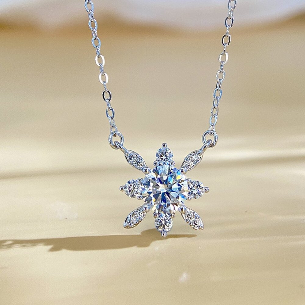 S925 pure silver light luxury full diamond starry necklace
